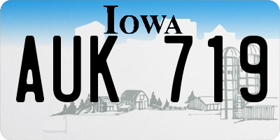 IA license plate AUK719
