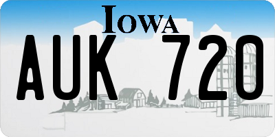 IA license plate AUK720