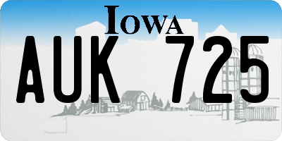 IA license plate AUK725