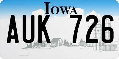 IA license plate AUK726