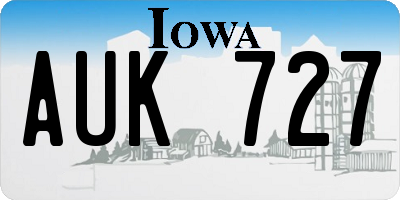 IA license plate AUK727