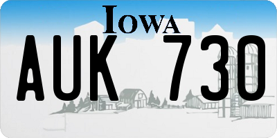 IA license plate AUK730