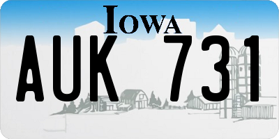 IA license plate AUK731