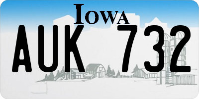 IA license plate AUK732