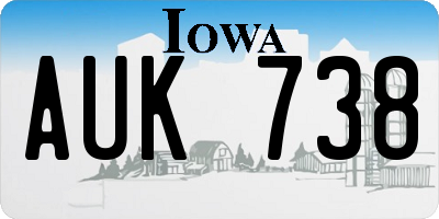 IA license plate AUK738