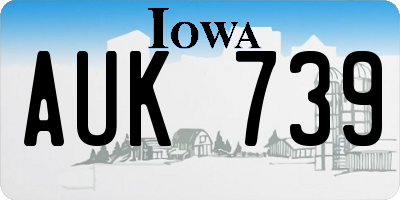 IA license plate AUK739