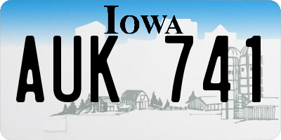 IA license plate AUK741