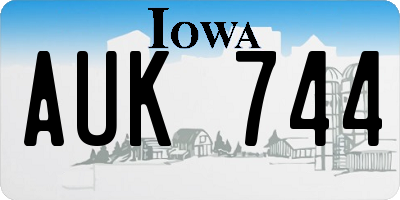 IA license plate AUK744