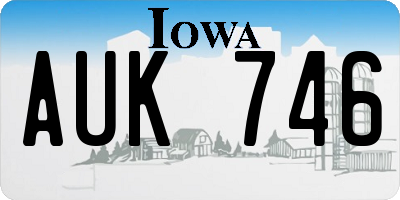 IA license plate AUK746