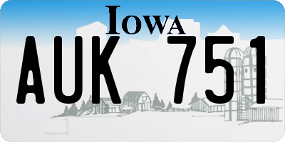 IA license plate AUK751