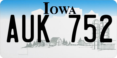 IA license plate AUK752