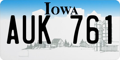 IA license plate AUK761