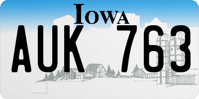IA license plate AUK763