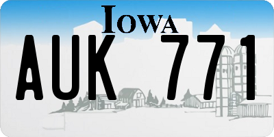 IA license plate AUK771