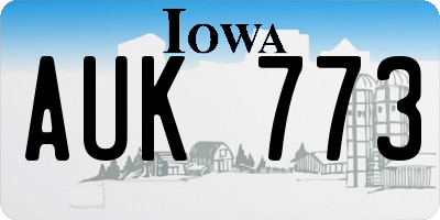 IA license plate AUK773