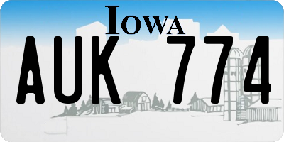 IA license plate AUK774