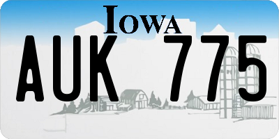 IA license plate AUK775