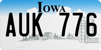 IA license plate AUK776