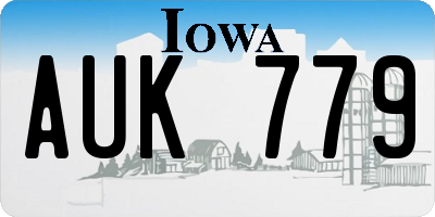 IA license plate AUK779