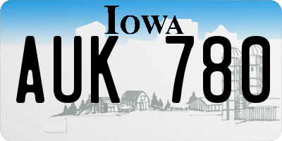 IA license plate AUK780
