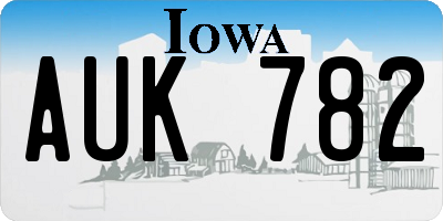 IA license plate AUK782