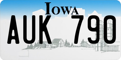 IA license plate AUK790