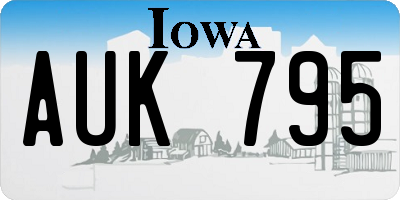 IA license plate AUK795