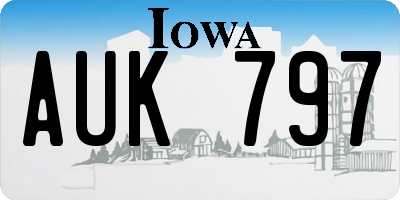 IA license plate AUK797