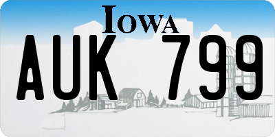 IA license plate AUK799