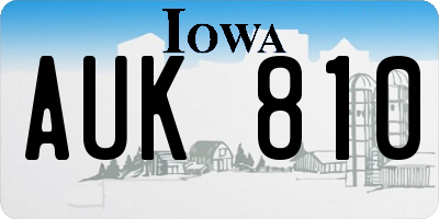 IA license plate AUK810