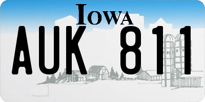IA license plate AUK811