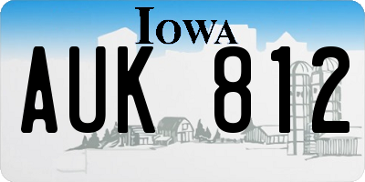 IA license plate AUK812