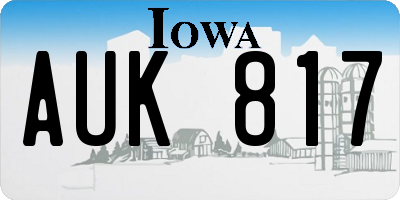 IA license plate AUK817