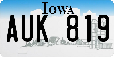 IA license plate AUK819
