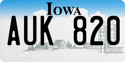 IA license plate AUK820