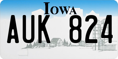 IA license plate AUK824