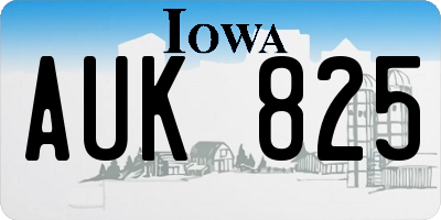 IA license plate AUK825