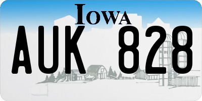 IA license plate AUK828