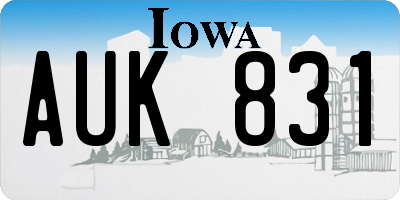 IA license plate AUK831