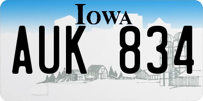 IA license plate AUK834