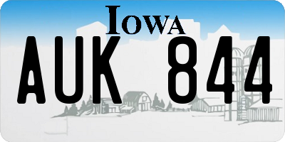 IA license plate AUK844