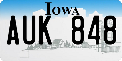 IA license plate AUK848
