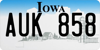 IA license plate AUK858