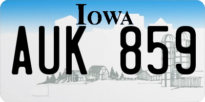 IA license plate AUK859