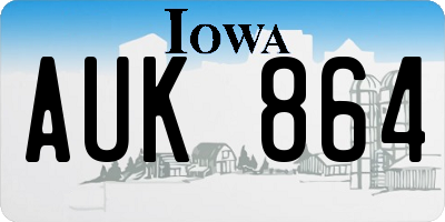 IA license plate AUK864