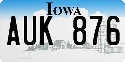 IA license plate AUK876