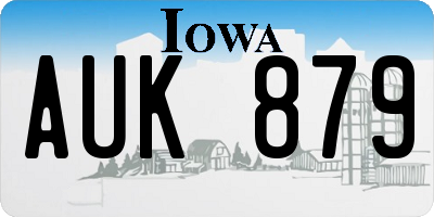IA license plate AUK879