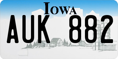 IA license plate AUK882