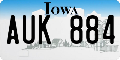 IA license plate AUK884