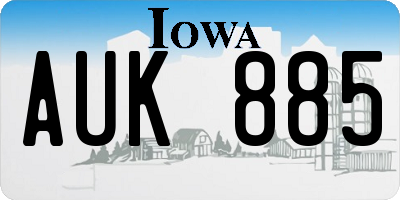 IA license plate AUK885